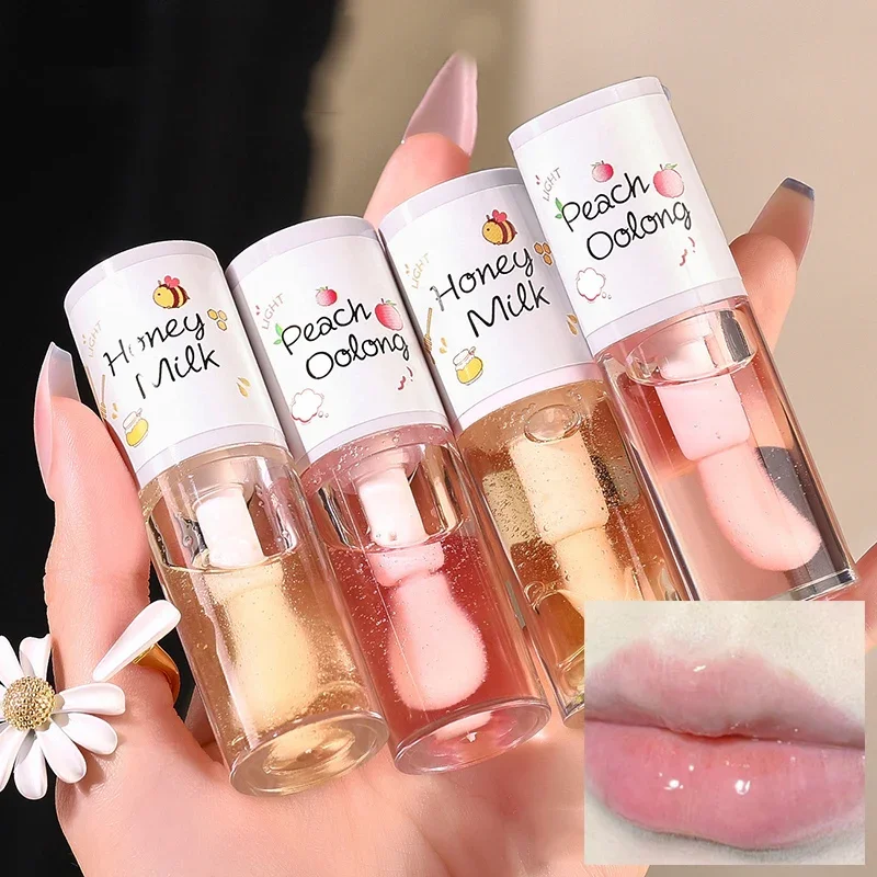 Moisturizing Balm Lip GLOSS Labial LIPS Moisturizer Jelly ลิปสติก Bright Oil Big Lip Brush Make Up ความงามเกาหลีเครื่องสําอาง