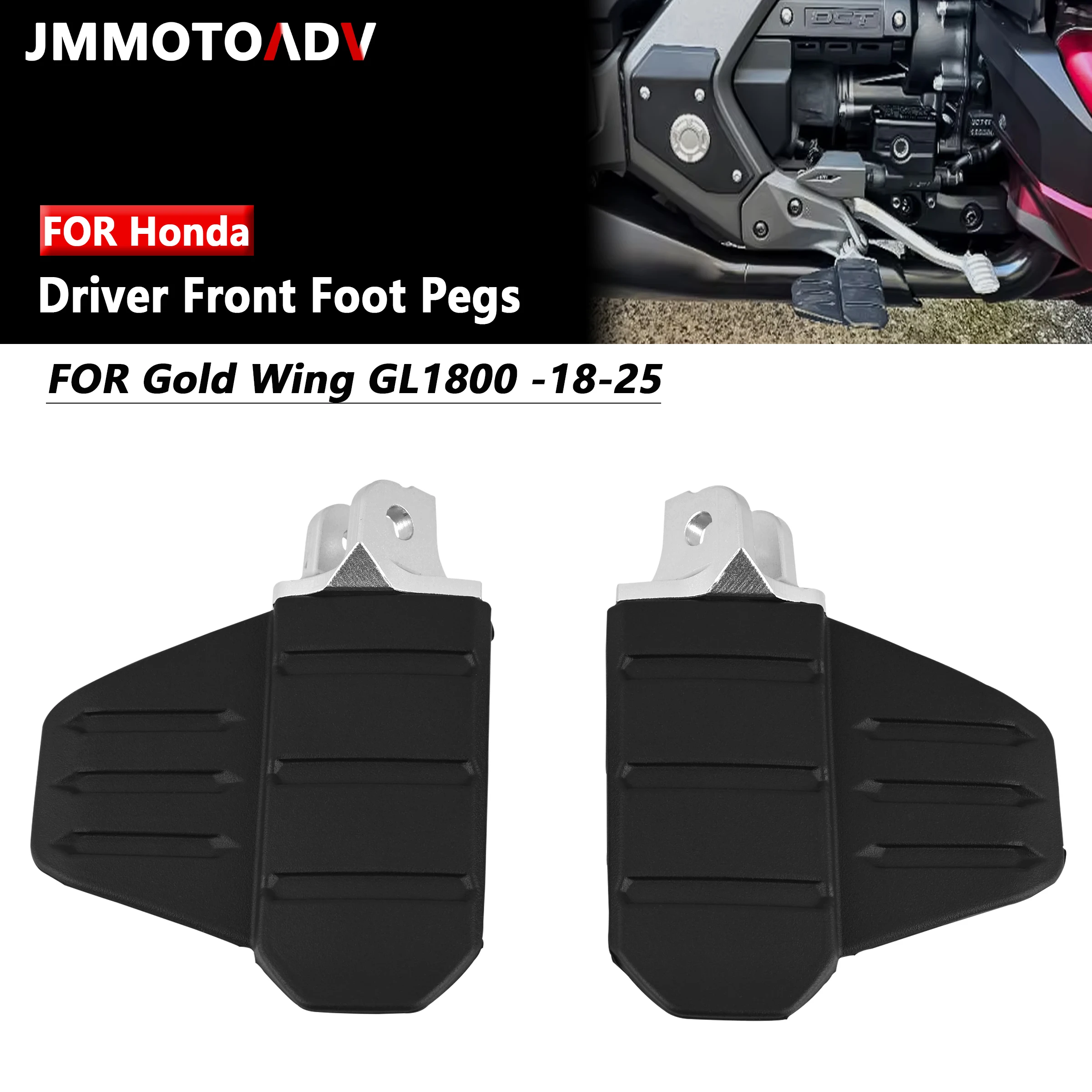 For Honda GoldWing 1800 Goldwing GL1800 Tour DCT 2018-2025 Accessories Wide Rider Foot Peg Footrests Motorcycle Black Peg Mounts