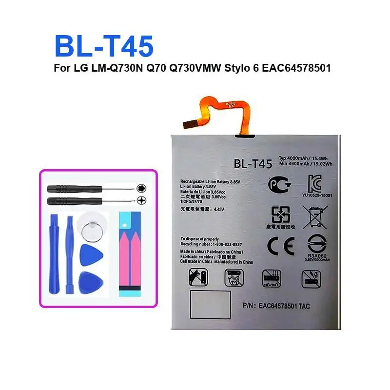 Mobile Phone Battery BL-T48 BL-T44 BL-T45 For LG Stylo 6 5 LMQ720PS Q720A LM-Q730N Q70 Q730VMW High-Capacity Batteries + NO