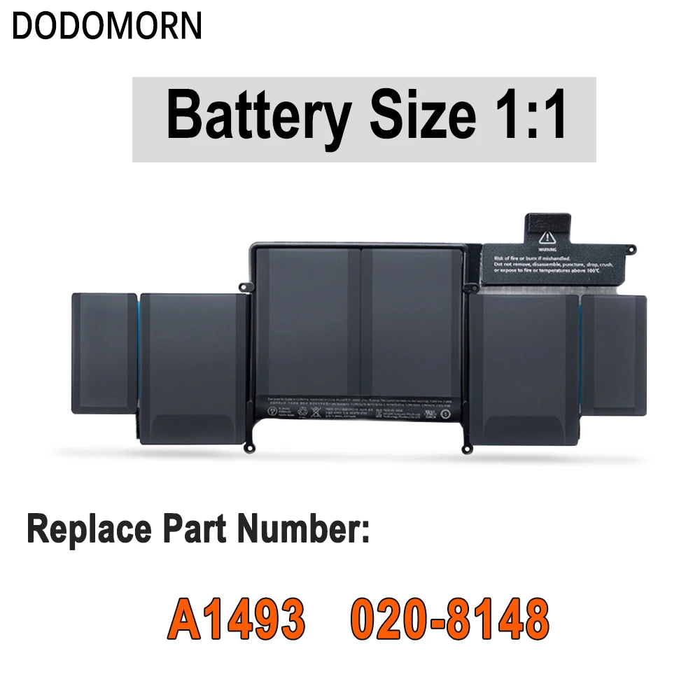 DODOMORN New A1493 8755mAh High Quality Laptop Battery For MacBook Pro 13