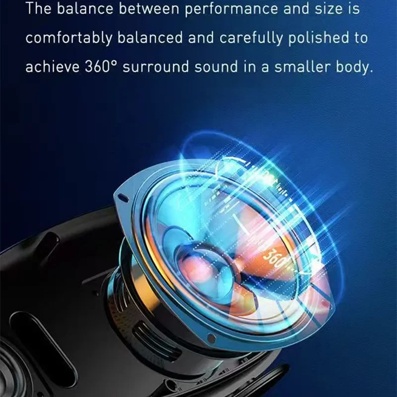 Subwoofer wireless portatile da esterno con audio surround a 360 gradi con unità USB Scheda TF Ingresso AUX Design creativo a goccia d'acqua Altoparlante BT5.2