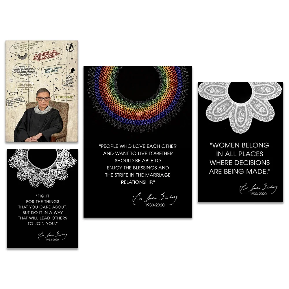 RBG Poster, Ruth Bader Ginsburg Poster, RBG Quotes, Notorious RBG, Women's Rights, Fight for What You Care Poster