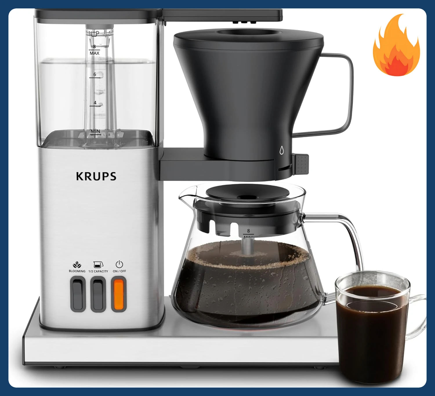 

[Скидка на цена! ]Essential Brewer 8-чашковая капельная кофеварка, сертифицированная SCA, технология цветушения, качество бариста, Pour O