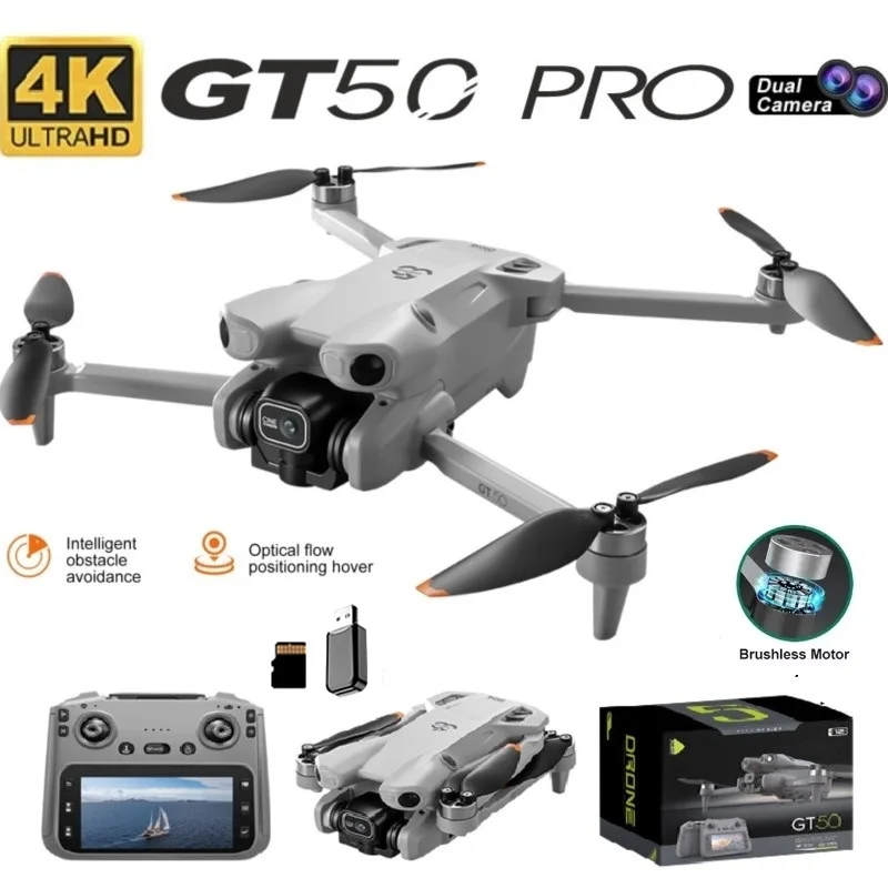 

Дрон GT50 PRO профессиональный с камерой 4K HD, оптическим позиционированием, Wi-Fi FPV, ЖК-дисплеем, TF, радиоуправлением, складной квадрокоптер для аэрофотосъемки, игрушка