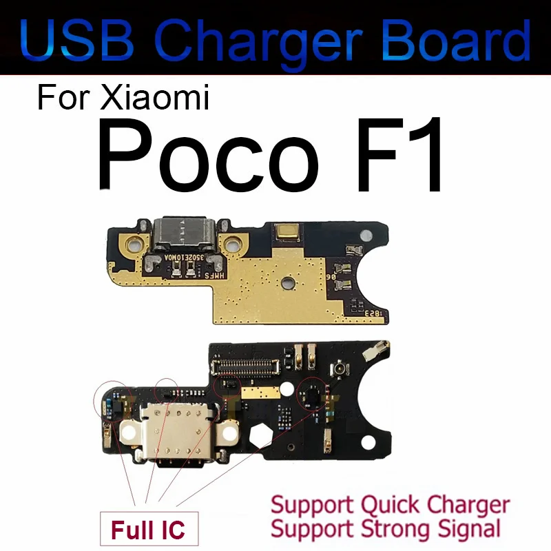 USB Charge Board Port For Xiaomi Pocophone F1 Poco F1 USB Charging Port Flex Cable Dock Connector Board Repair Part 100% Genuine