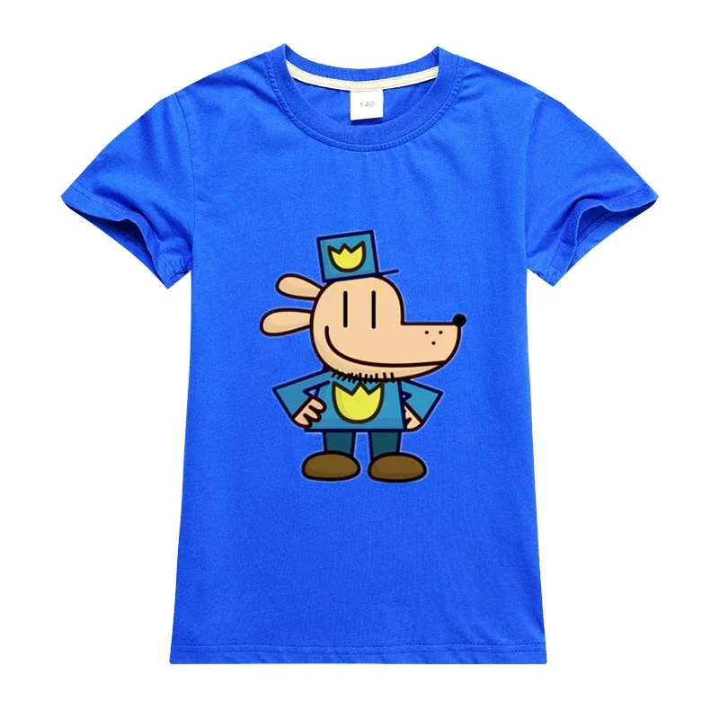 

New Summer Kawaii Cute Dogman T-Shirt Kids 3D Dog Man Print Tshirt Girls Short Sleeve T-shirt Ladies Style Boy Top