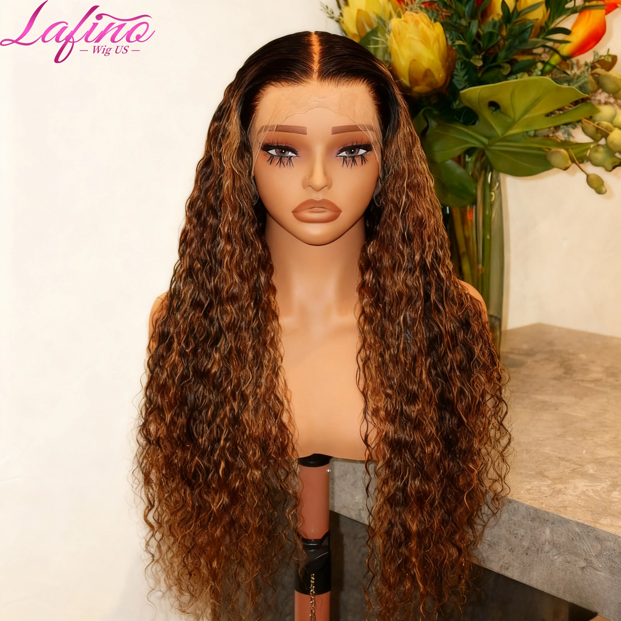 250% الكثافة 13x6 شعر مستعار مجعد موجة عميقة الباروكات 1b/30 أبرز شعر مستعار شعر الإنسان 13x4 الدانتيل أمامي موجة المياه باروكة من شعر طبيعي