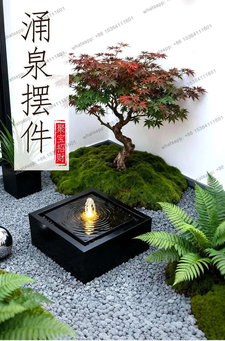 Villa balcony stainless steel finished fish pond outdoor courtyard circulating water ornament gushing spring