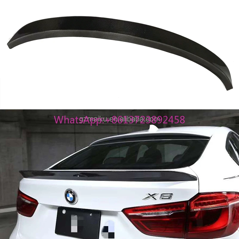 

High Quality Carbon Fiber 3D-style Car Rear Spoiler Rear Trunk Spoiler Wing for BMW X6 Series F16 2015-2019