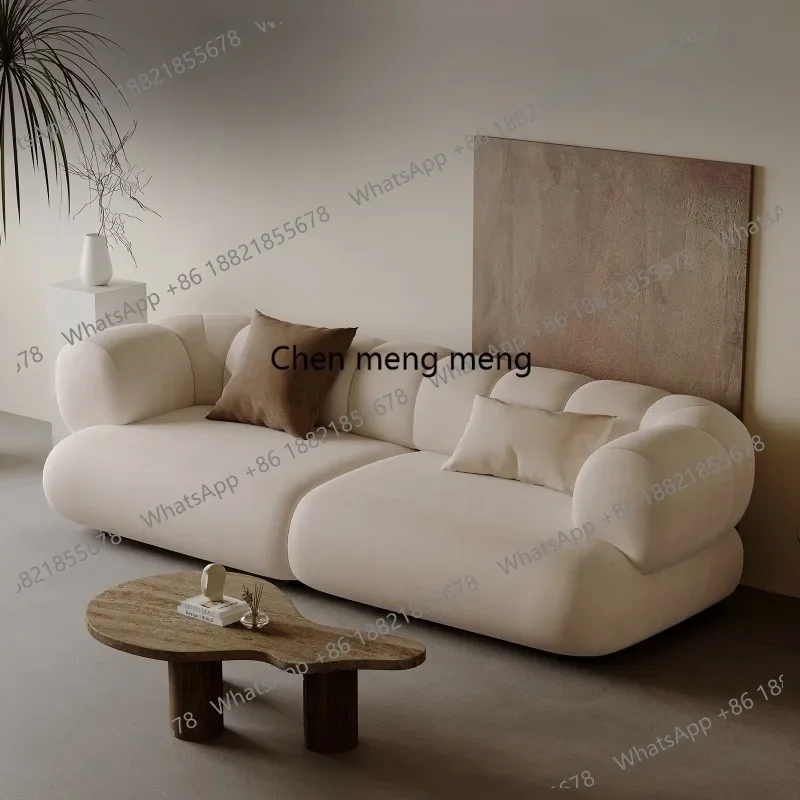 

Japanese Wabi-Sabi Style Office Sofa Nordic Creative Living Room High-End Sofa Cream-Style Homestay Commercial FurnitureA178