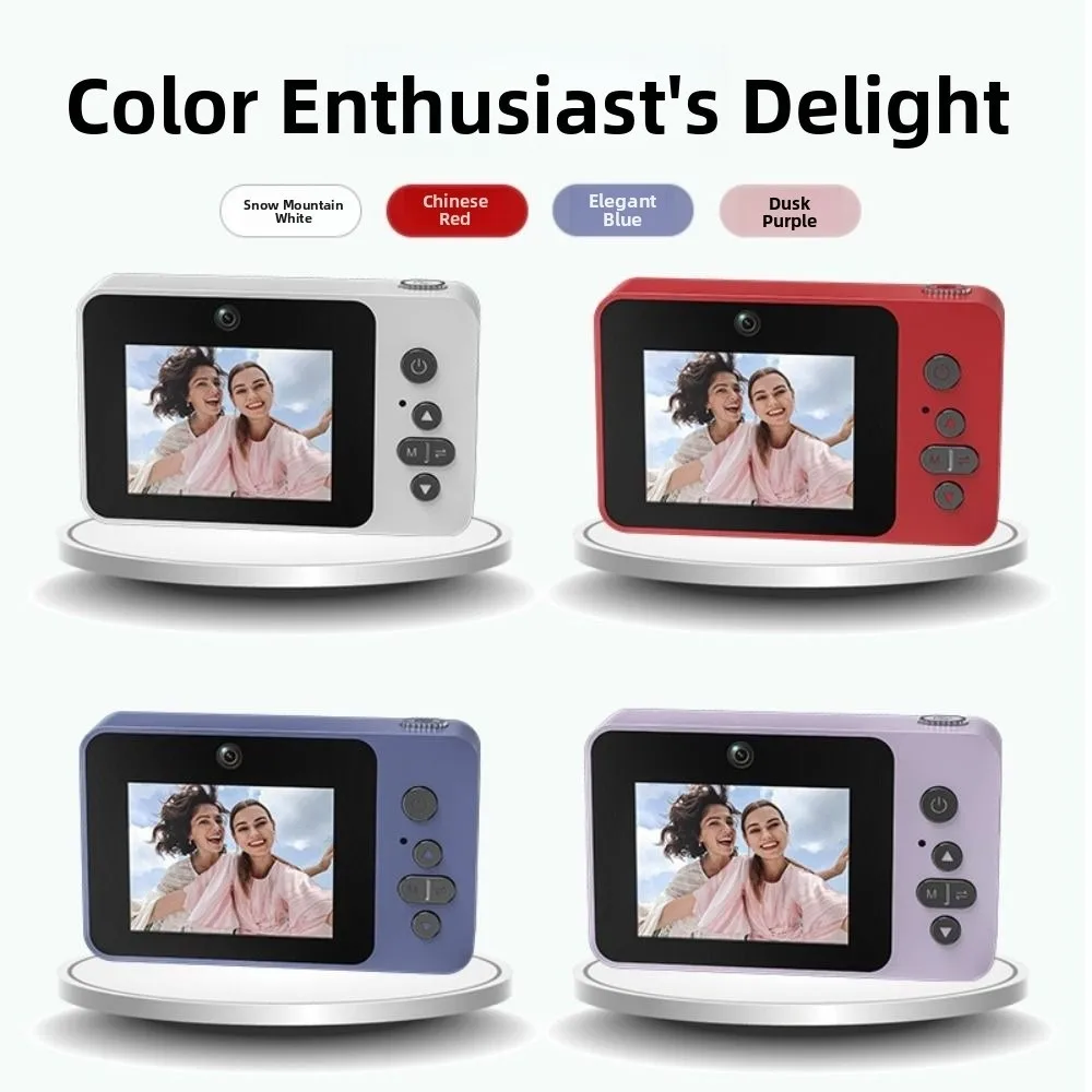 Caméra numérique CCD rétro avec écran 2.4 pouces, lecture de musique MP3, Zoom 8X, conception complète/Semi-miroir, caméra vidéo HD