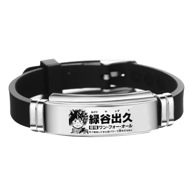 Anime Bracelet My Hero Academia Midoriya Izuku Bakugo Katsuki Todoroki Shoto Stainless Steel Silicone Bracelet Fans Accessories