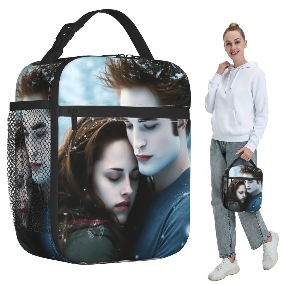 The Twilight Saga Edward Cullen Insulated Lunch Bag for Kids School Cooler Thermal Food Box Tote Portable Lunch Boxes Container
