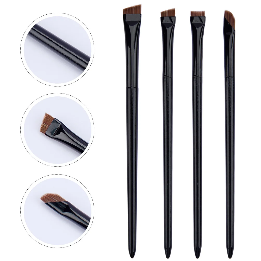 1 Zestaw Pędzli do Eyelinerów, Pędzle do Makijażu Oczu, Pędzle do Brwi, Płaski, Skośny, Cienki Pędzel do Eyelinerów, Profesjonalne Narzędzie do Makijażu