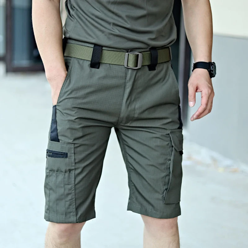 Mens Hiking Tactical Shorts Summer Quick Drying Multi-pocket Camping Fiftn-pant Outdoor Wear-resistent Treking Fishing Half-pant