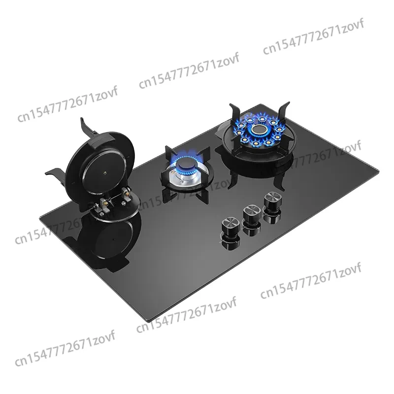

Flip Top Gas Cooker LPG Gas Cooktops Glass Top Battery 3 burner Gas Stove for Kitchen