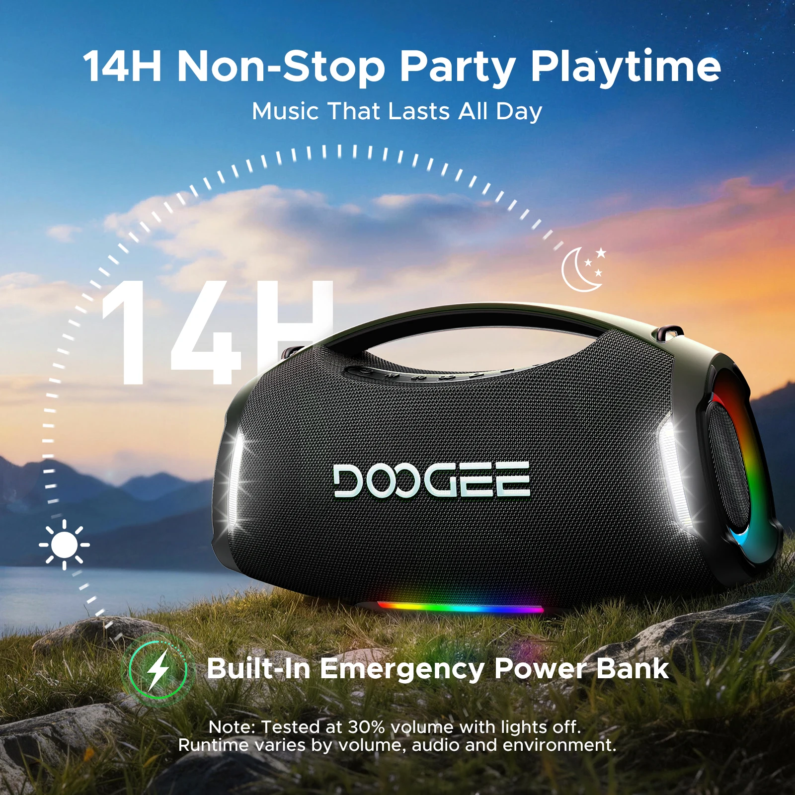 DOOGEE ワイヤレススピーカー 250W 重低音 Bluetooth5.3 DOOGEE Wild Boom Pro Wireless Speaker Outdoor Portable Subwoofer
