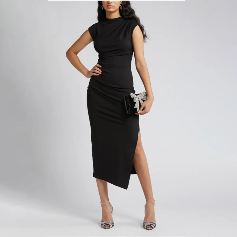 

Women's Formal Evening Gowns Elegant Pleated Evening Dresses Sleeveless Side Split Party Gowns Formal Dresses for Women Cocktail