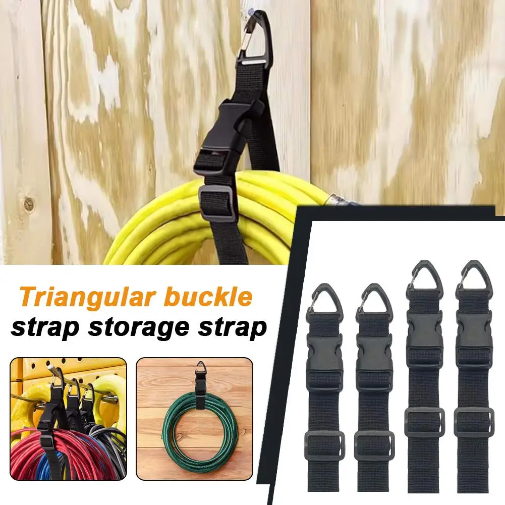 ４Pcs Heavy Duty Adjustable Cable Storage Strap Triangle Quick Release Buckle Durable Nylon Extension Cord Organizer Holder