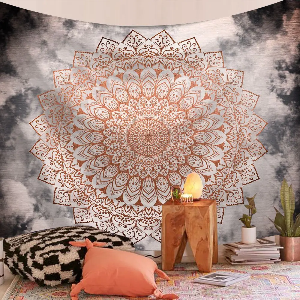 Aesthetic Room Decor Tapestry Popular Indian Mandala Wall Decoration Printed Tapestry Dormitory Indoor Room Bedroom Home Decor