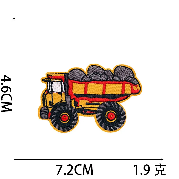Kreskówkowa słodkość ciężarówka budowlana haftowana naszywka naprasowanki na ubrania topliwe ubrania naszywki i naszywki dla dzieci