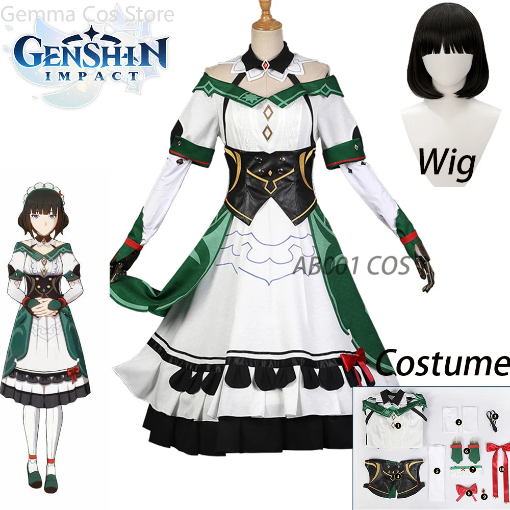 

Anime Game Genshin Impact Katheryne Cosplay Costume Dress Outfits Halloween Carnival Suit Clothes