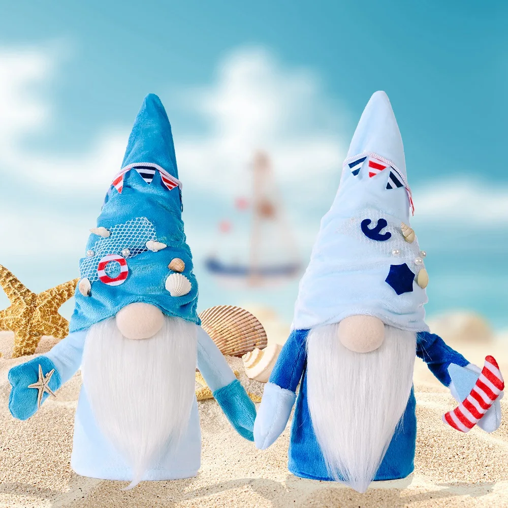 Ocean Festival Gnome Luckily Ocean Faceless Doll Nautical Gnome Decor Home Ornament Wedding Decoration, A