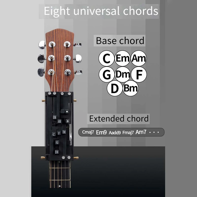 Guitar Learn Aid Tool With 16 Chords,Guitar Chord Trainer Folk Guitar Chords Learning System For Guitar Beginner