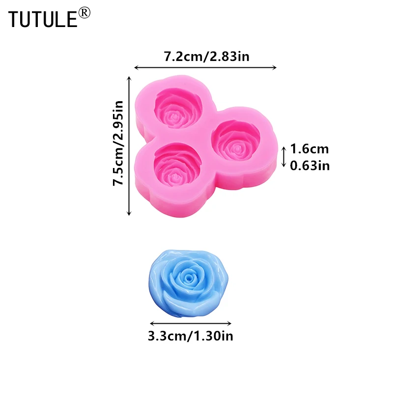 Floral Rose Silicone Molds for Handmade Chocolate Fondant & Cake Baking DIY Molds for Shoe Decorations & Hair Accessories