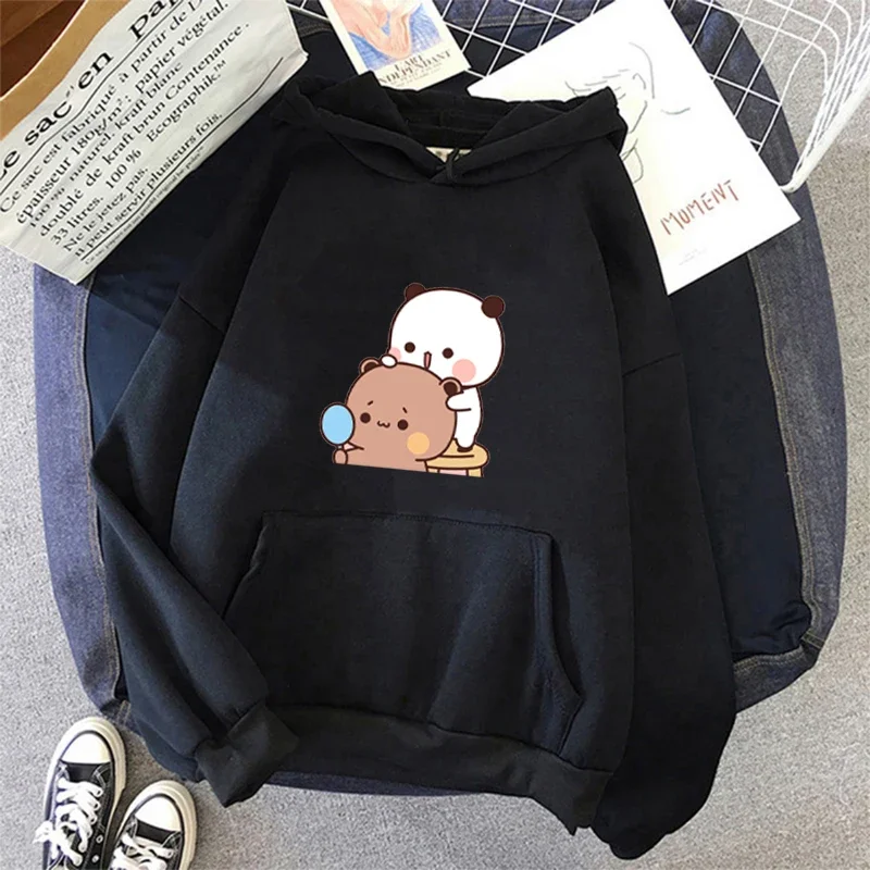 Unisex Cute Bear Print Hoodies Casual Teen Kawaii Hoody Sweatshirt Winter&Spring Long Sleeve Hip Hop Warm Hoodies