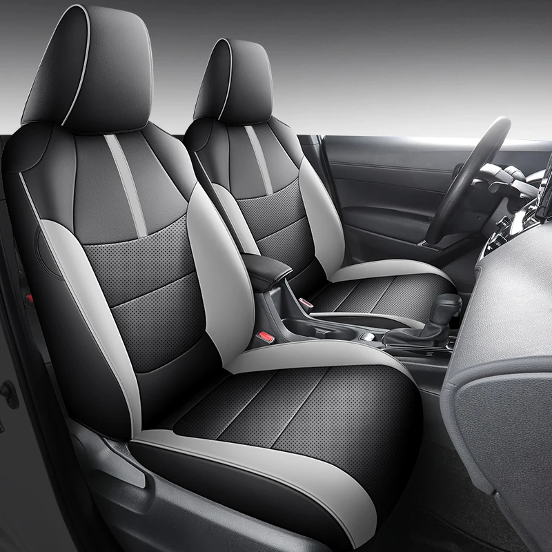 Auto Drie-Delig Leren Zitkussen Voor Toyota Yaris X 2020-2023, Voor- en Achterbank Kussens Stoelbekleding Antislip Pad Beschermer Accessoires,E