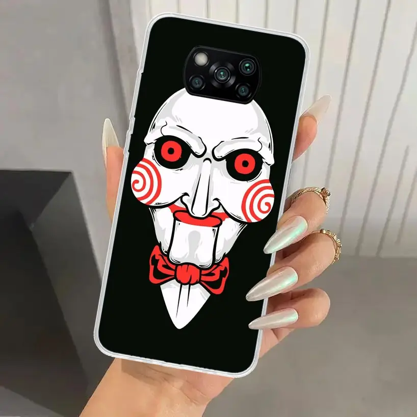 The Jigsaw Killer Horror Phone Case for Xiaomi Poco X7 X6 X5 X4 X3 Nfc F6 F5 F4 GT F3 F2 Pro F1 M5S M4 M3 5G Soft Funda Print Sh