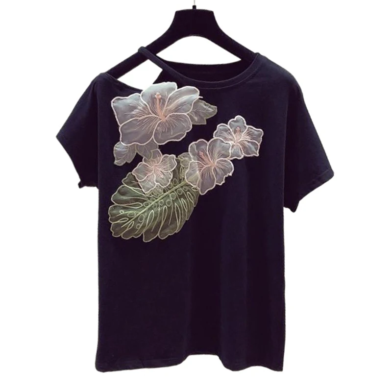 

2026 Summer Women's T-shirt New 3D Printed Decorative Round Neck Short Sleeve Casual Top
