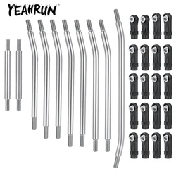 YEAHRUN 10Pcs Stainless Steel Upper & Lower Suspension Linkage Steering Link Rod Set for Element Enduro 1/10 RC Car Truck Parts