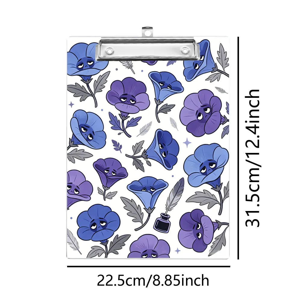 1pc A4 flower themed writing board clip double-sided printing pattern note sheet file drawing size