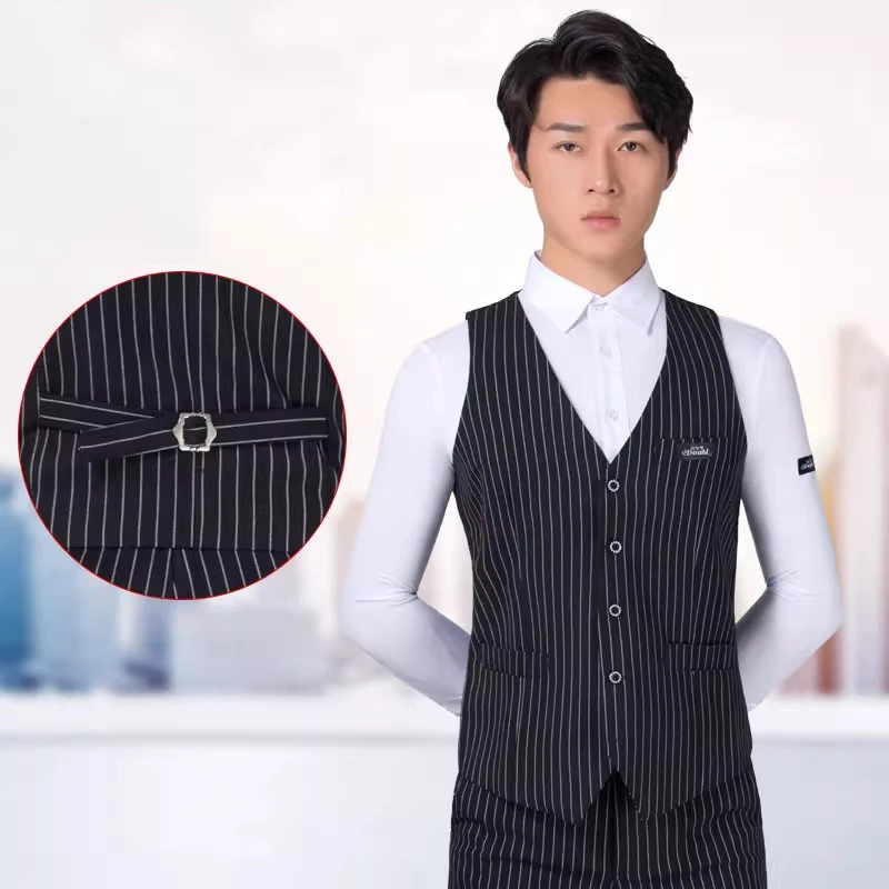 

2025 Men's Black Stripe Jacket Waltz Top Men Latin Dance Costumes Male Vest Ballroom Dance Competition Performance Wear DN22124