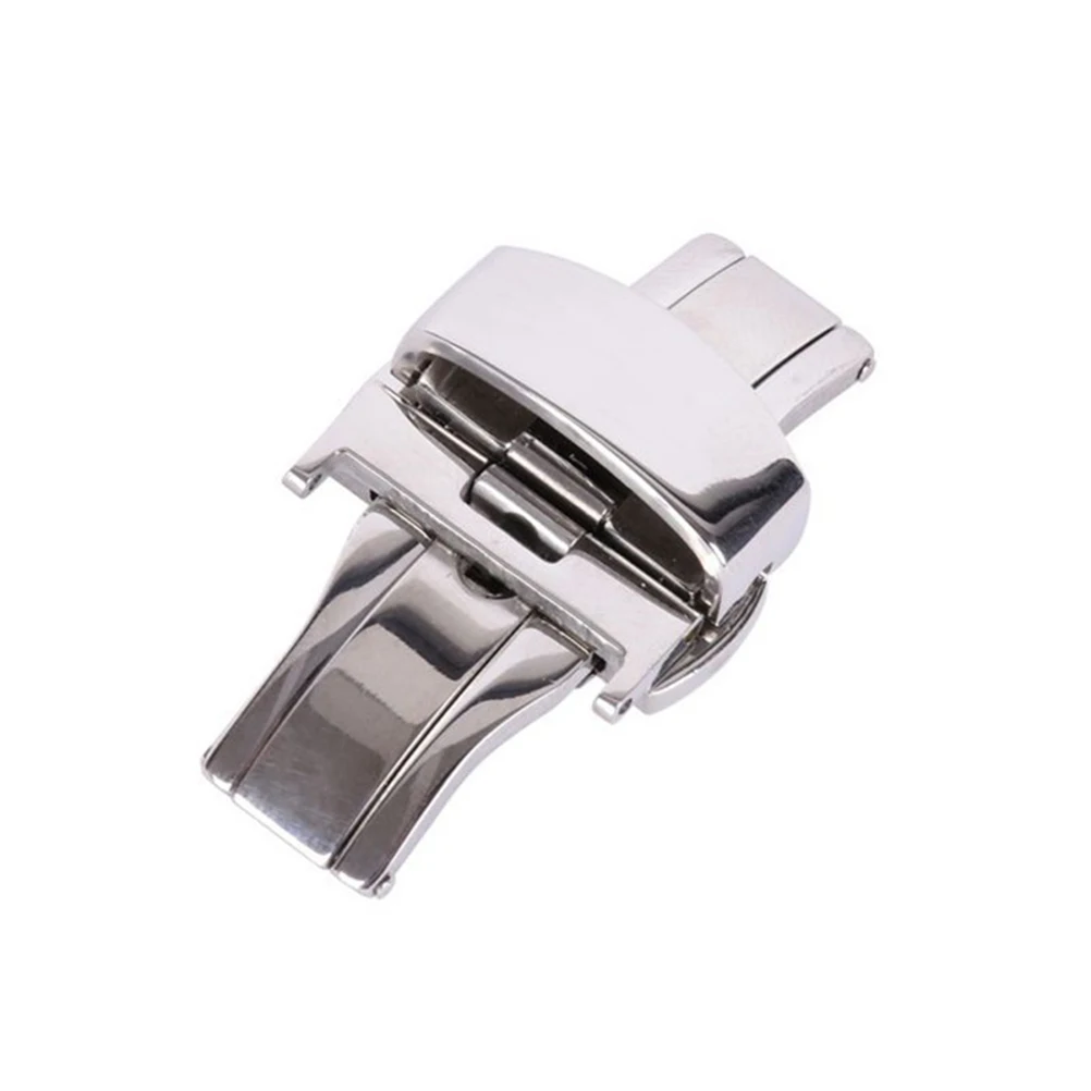 

Stainless Steel Watch Buckle Double Push Button Deployment Clasp 22mm Luxury Clasp for Watch Strap Band Silver