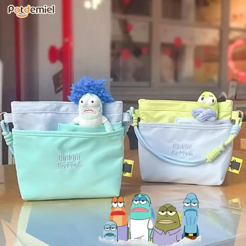 Kawaii Spongebob Plush Crossbody Bag Different Funny Face Designs Soft Fluffy Cartoon Shoulder Bag Casual Daily Bag for Girls