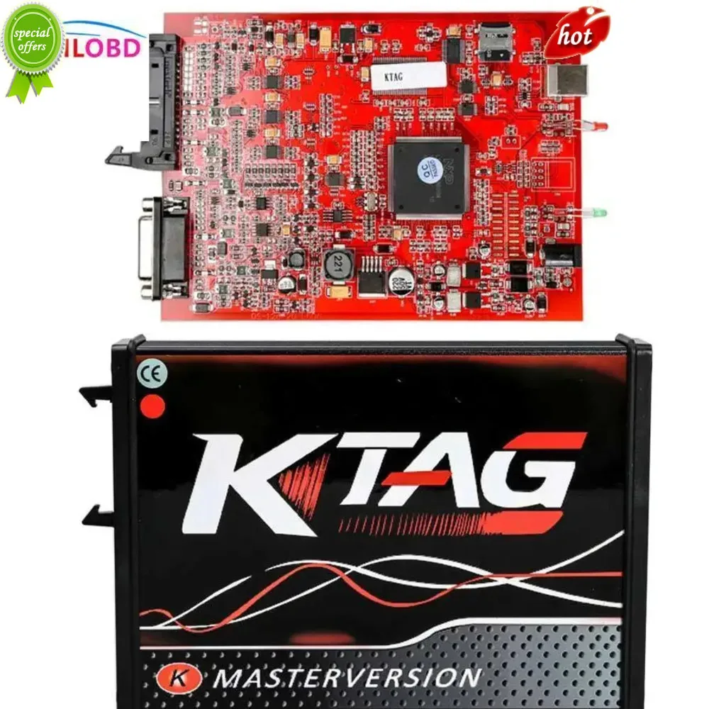 2023 EU Red KTAG V7.020 Master V2.23 ECU Programmer K-TAG 7.020 OBD2 Manager Tuning Kit KTAG V2.23 No Token Limit