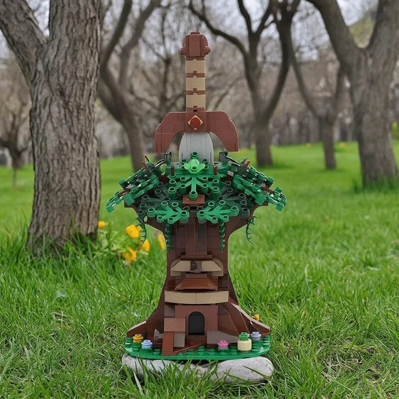 

Creative Game Peripheral Building Blocks MOC Sword of Exorcism Deku Tree Model DIY Kid Assembly Toy Boy's Birthday Gift Ornament