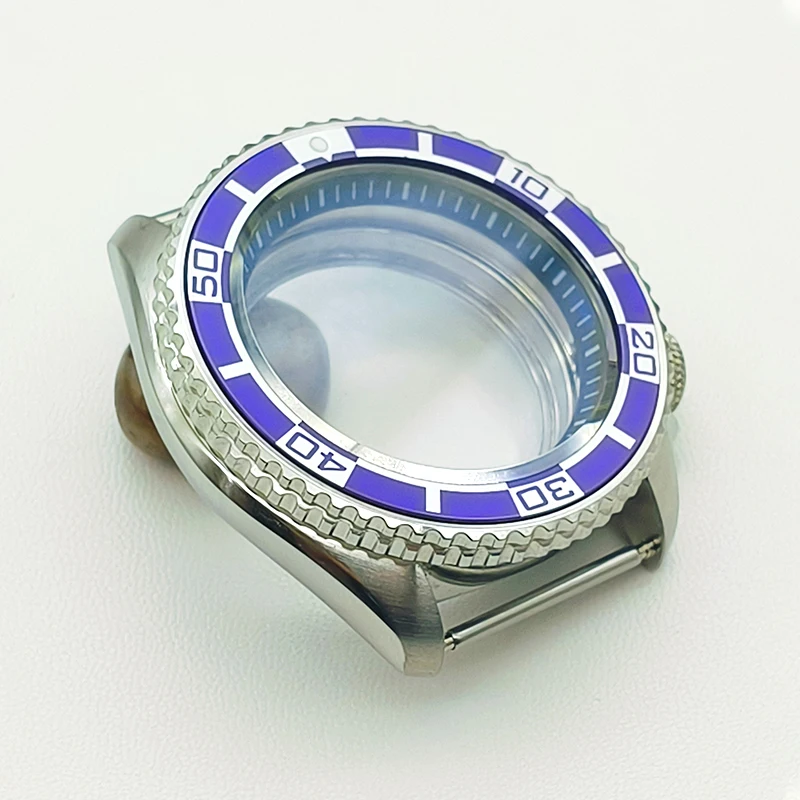 42mm SKX007 Watch Case Transparent Back Cover Fits NH35 NH36 7S 4R35 Movement Flat Sapphire Crystal Glass 28.5mm Dial Watch Case
