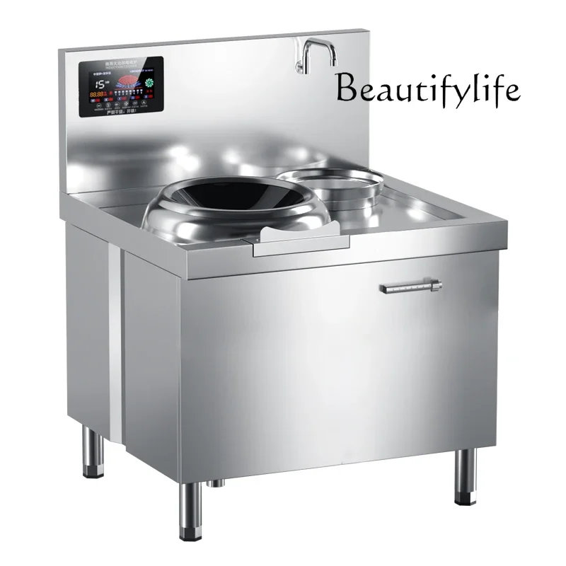 

Commercial induction cooker 15kW high-power canteen hotel special frying stove Industrial concave electromagnetic stove