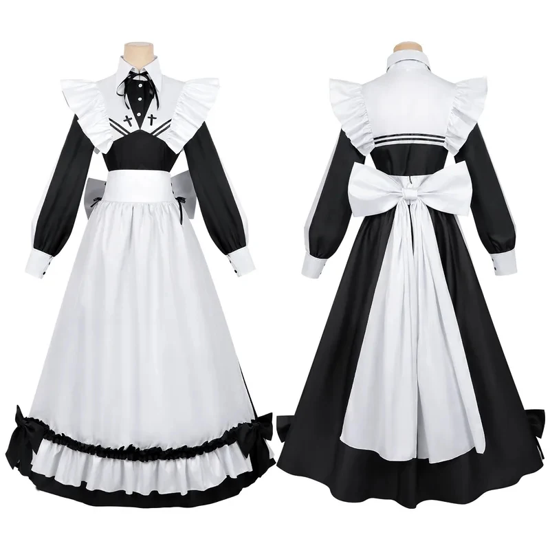 

Living by the Death Game Yuki Maid Dress Cosplay Costumes Anime Character Halloween Party Performance Costume for Adult Women hf