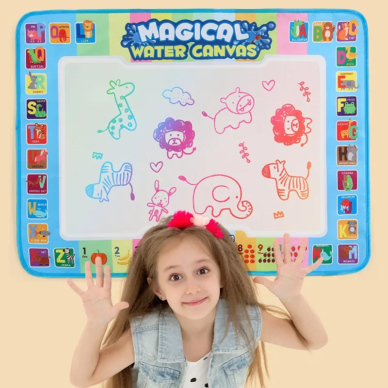 Water Canvas Magic Magic Water Learning Deken Extra groot schilderij van deze waterverfdeken voor kinderen herhaaldelijk doodles