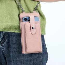 Fashion Genuine Leather Mobile Phone Bag Small Chain Crossbody Bags Female Card Holder Money Purses for Women