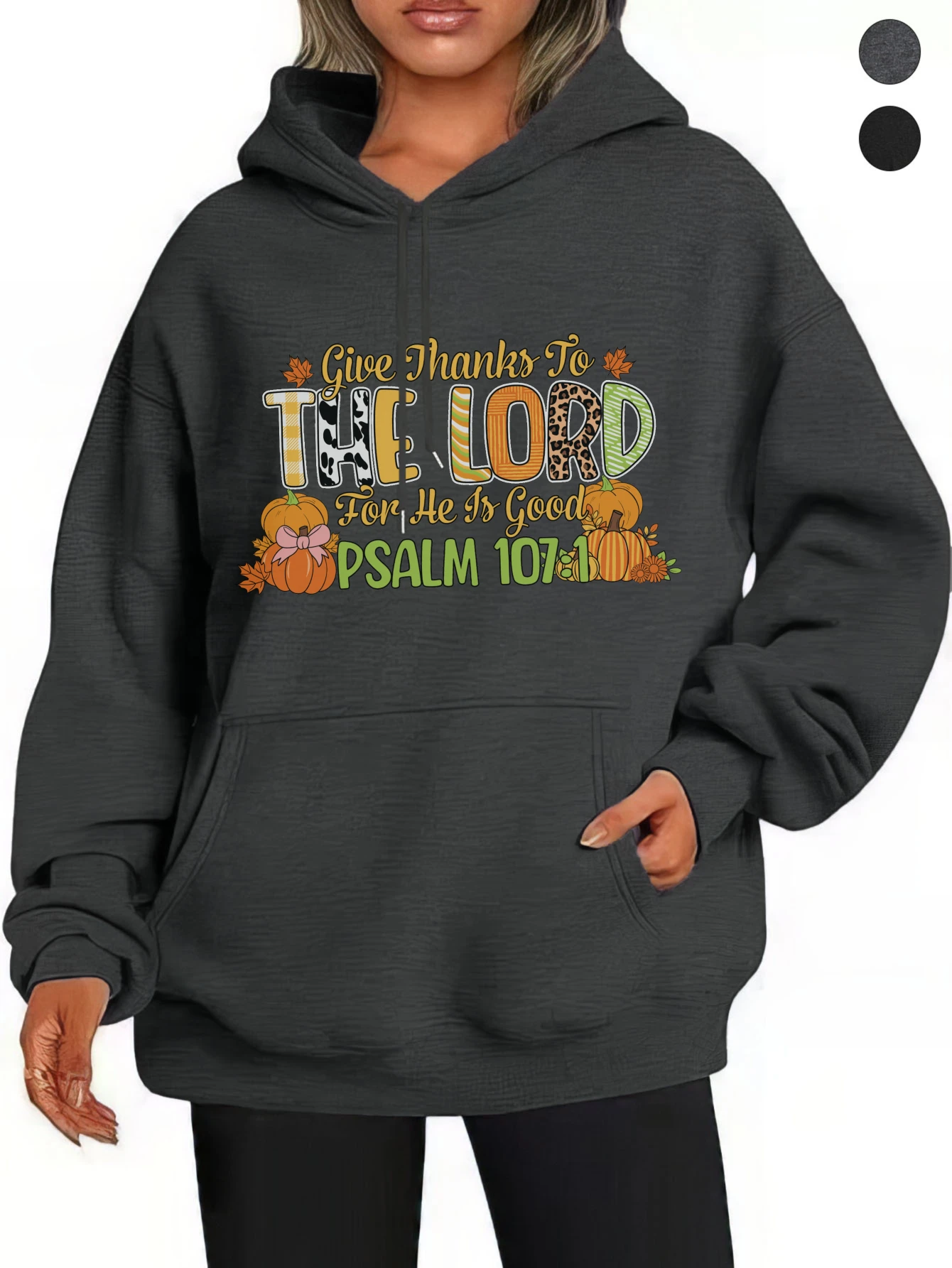 Sudaderas con capucha retro pop con gráficos de Jesús de Acción de Gracias, algodón holgado negro y gris para un estilo cómodo de Halloween de otoño/invierno