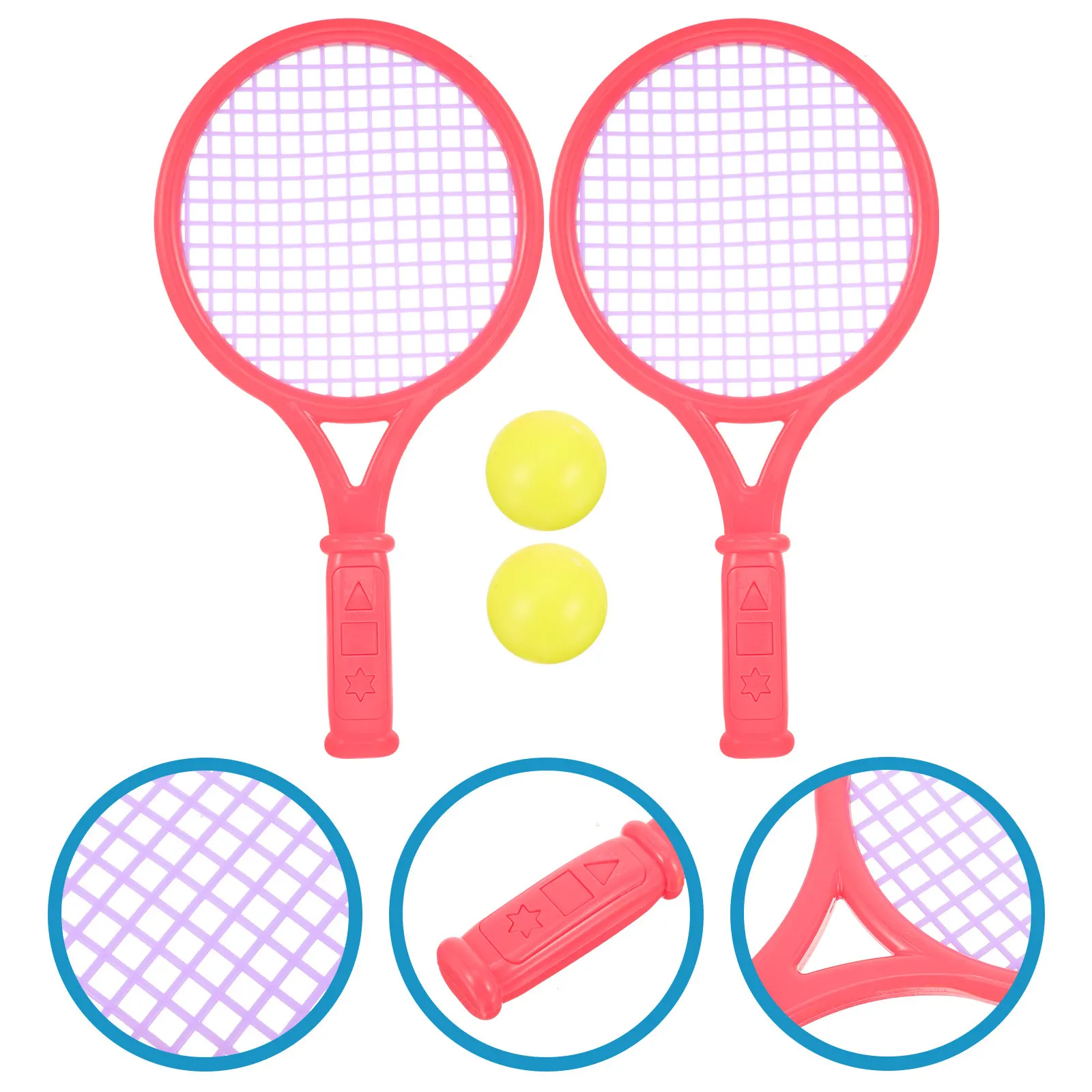 

1Pair Childrens Tennis Racket Plastic Badminton Rackets Game Props for Kindergarten Primary School ABS Lightweight Durable Easy