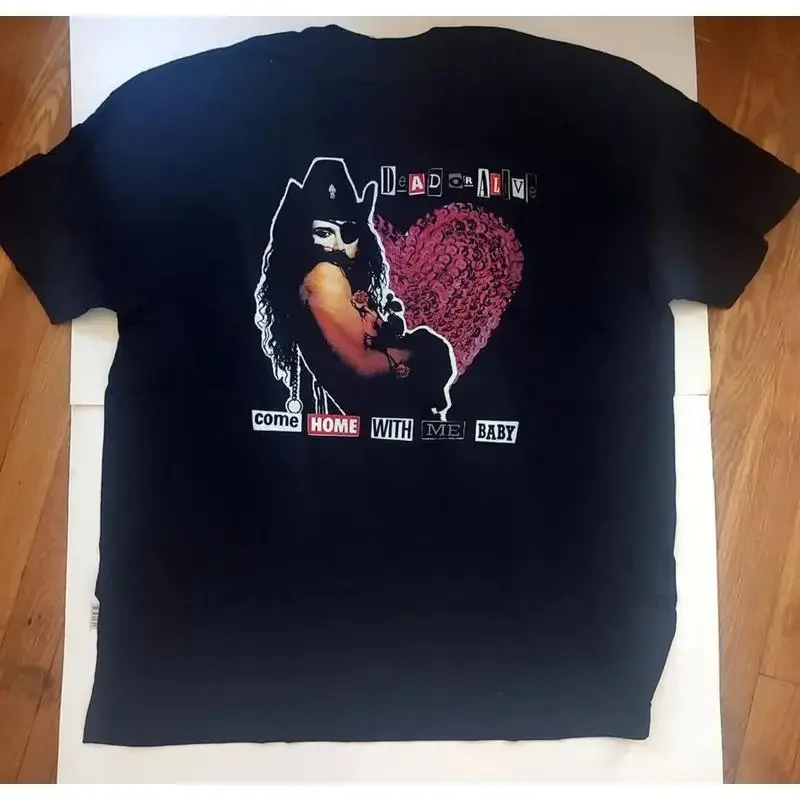 Vtg Dead Or Alive Band Come Home With Me Baby T-shirt en coton noir