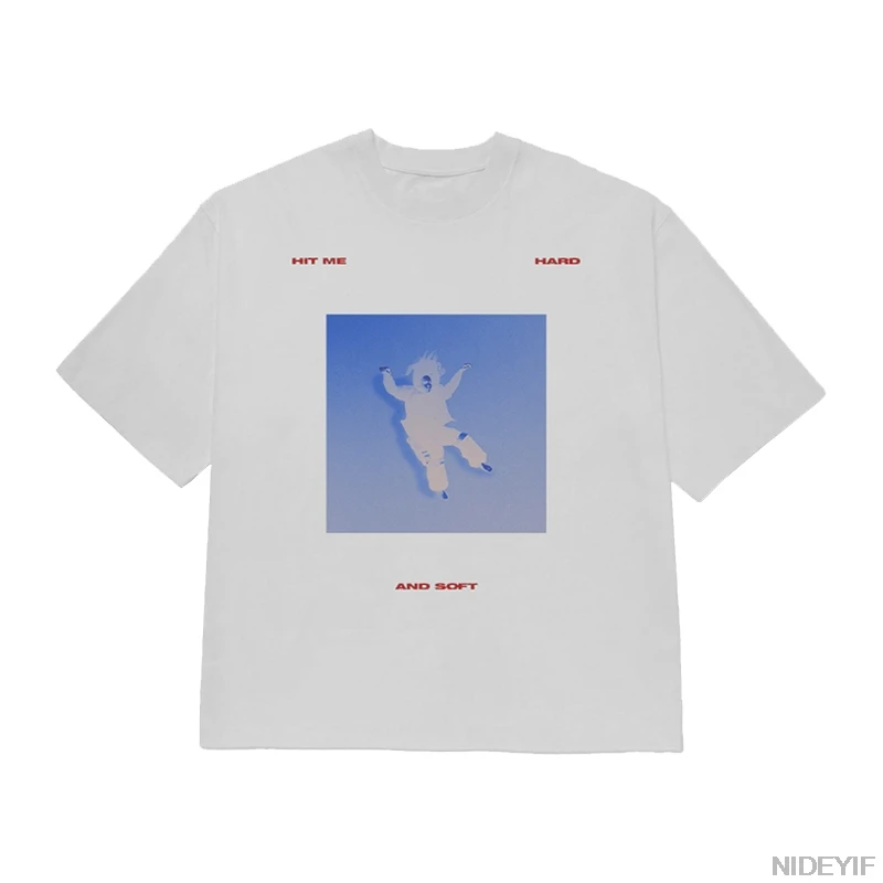 Nieuwe Album HIT ME HARD AND SOFT 2025 Tour T-shirt Hip Hop B-Billie Tops O-hals Korte Mouwen Eilish Heren Dames hoge kwaliteit Tees