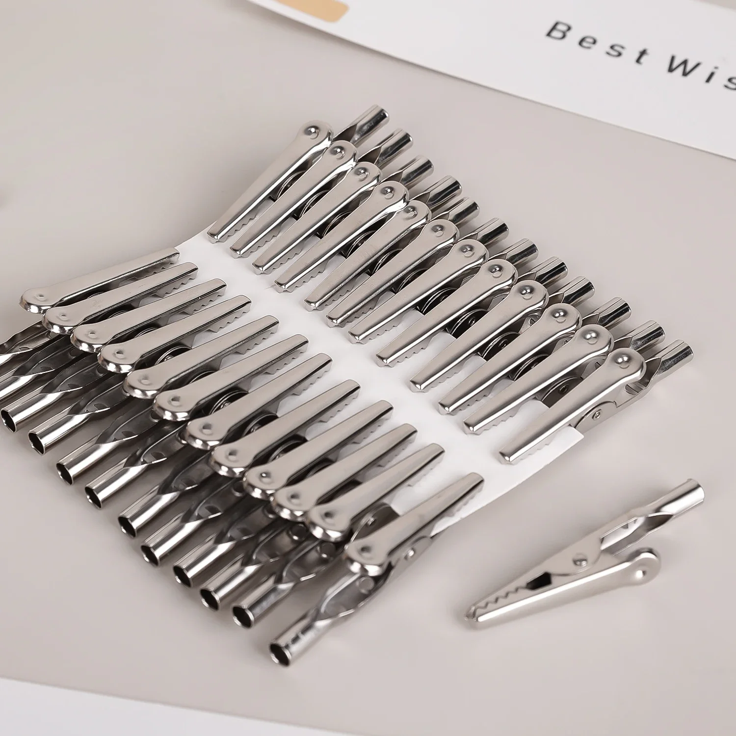 10A Metal Alligator Clips Electrical Lead Test Cable Crocodile Clip Connector Auto Battery Spring Clamps Mini Sealed Bag Clamp